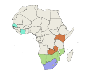 White Rhino southern Range as of 2020